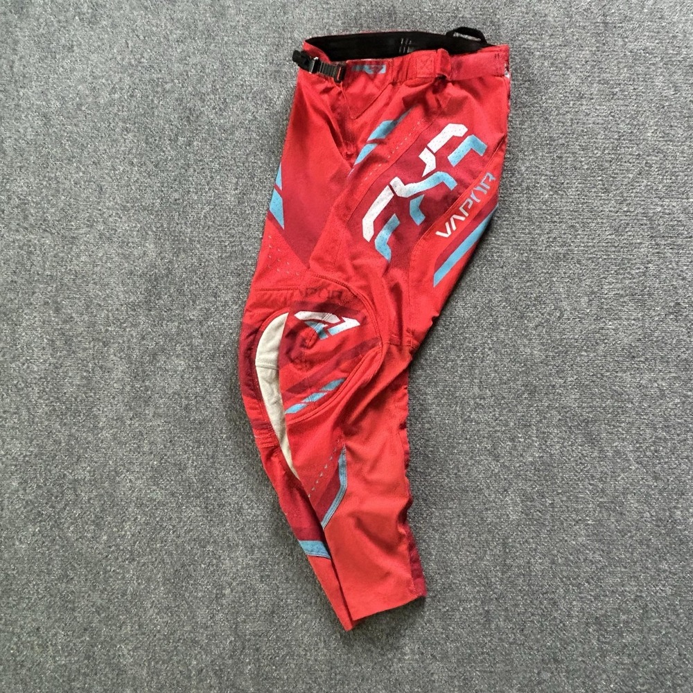 FXR Vapor MX Pants Mens 30 Red Motocross Racing Leather Knee Mesh Breathable P4